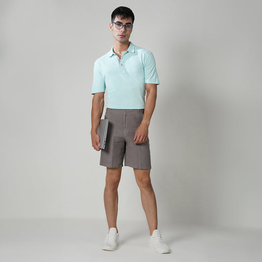 Grey Linen Shorts