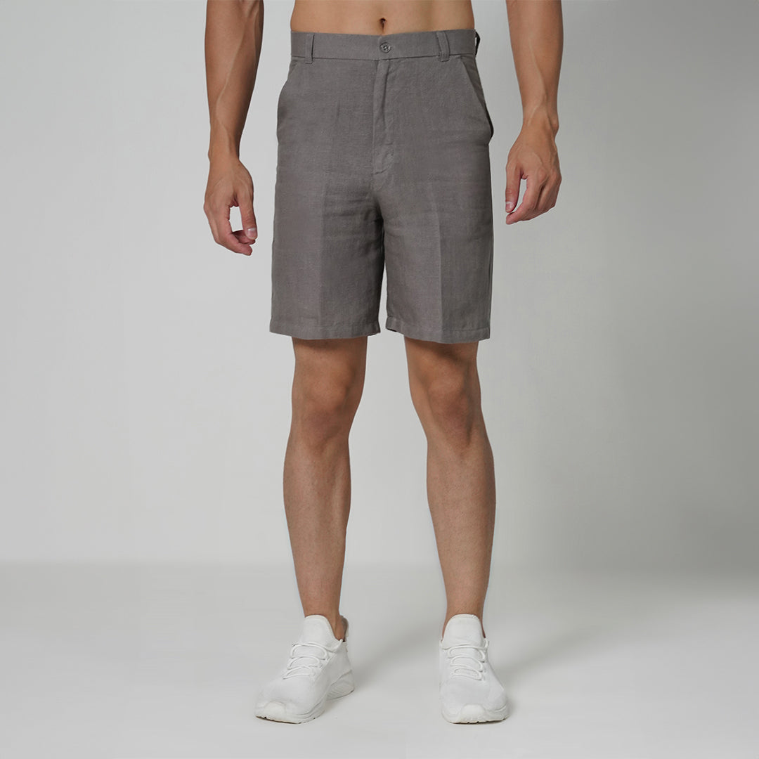 Grey Linen Shorts