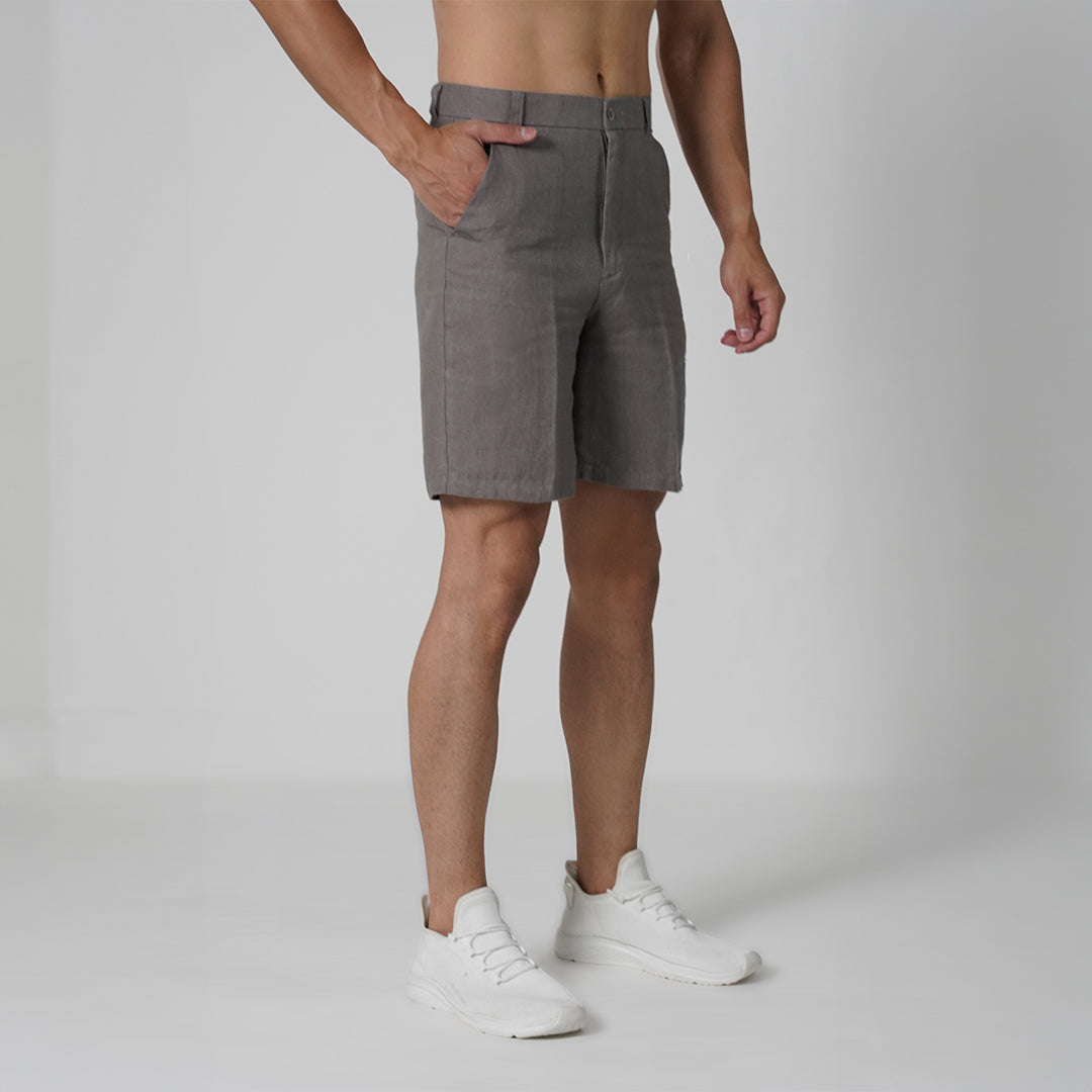 Grey Linen Shorts