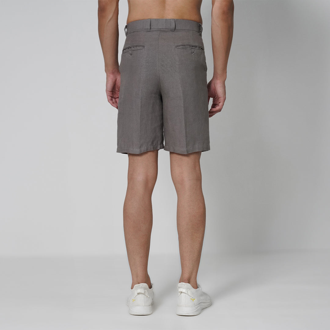 Grey Linen Shorts