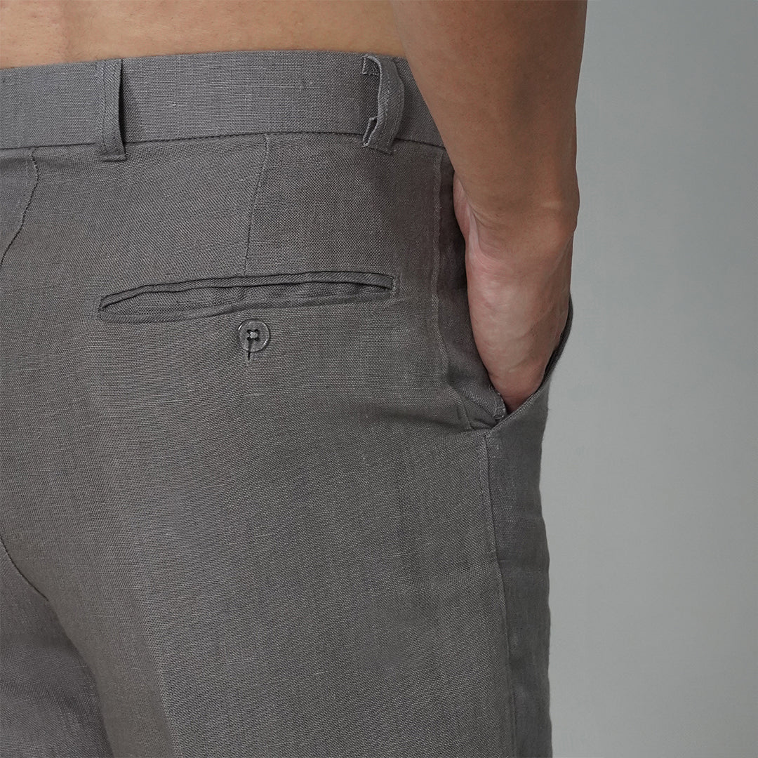 Grey Linen Shorts